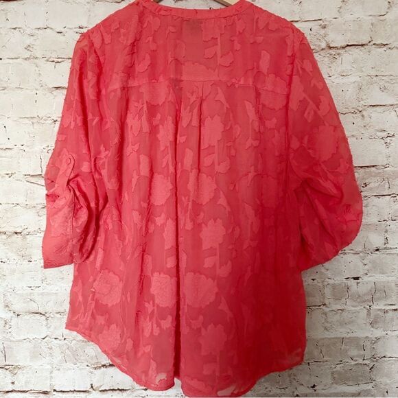 Torrid textured floral chiffon blouse - Picture 7 of 7